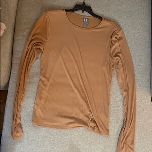 Worthington Ribbed Camel/Tan Long Sleeve Top